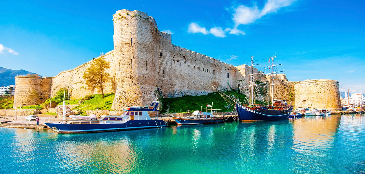 Kyrenia castle harbor in Cyprus